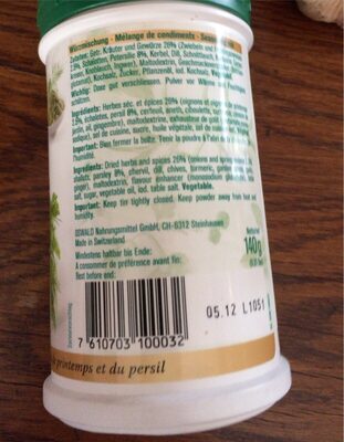 Primavera nutrition facts table