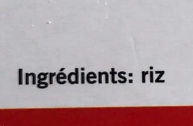 Risotto Carnoli ingredients label