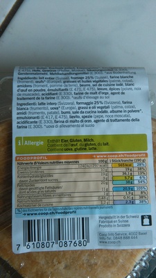 Käsewähe ingredients label