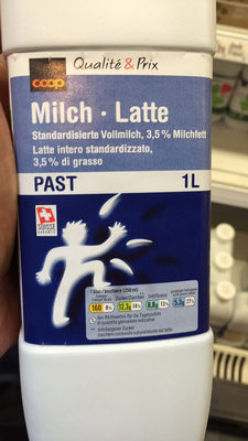Lait entier standardisé 3.5 % de matière grasse front packaging