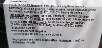 Carac 2 pièces ingredients label