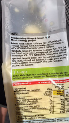 Qualité & Prix - Fondue Moitié-Moitié ingredients label