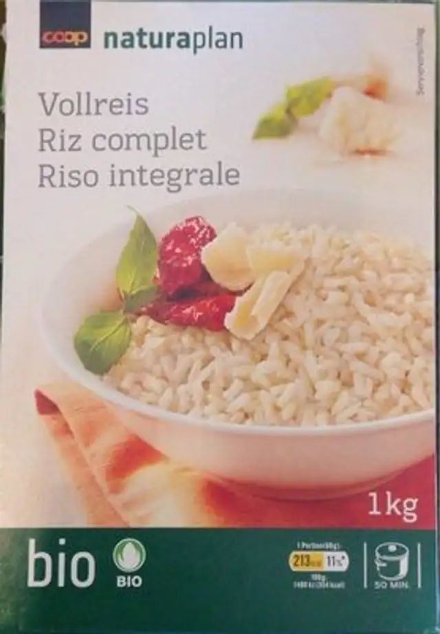 Vollkornreis Bio front packaging