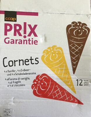Cornet glace prix garanti (vanille, choco, fraise)