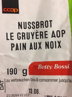Nussbrot le gruyere AOP pain aux noix