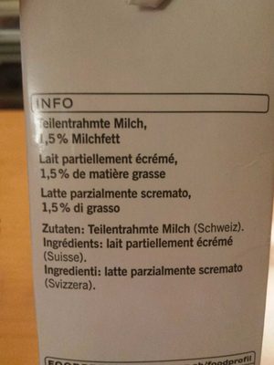 Drink : Teilentrahmte Milch