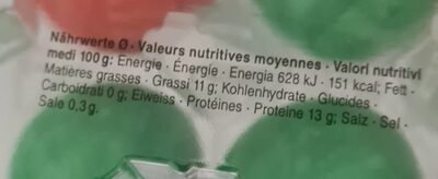 Oeufs Pic Nic nutrition facts table