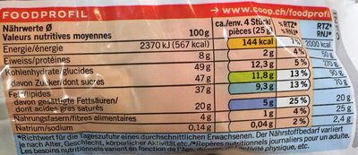 Qualité & Prix Napolitains assortis Chocolat suisse nutrition facts table