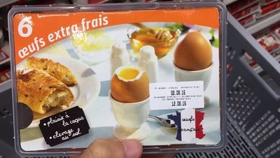 6 oeufs extra frais, oeufs français