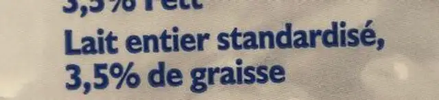 Milch ingredients label