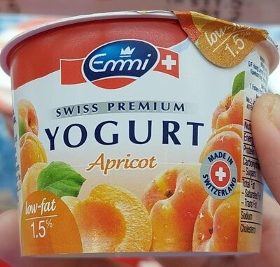 Swiss premium yogurt apricot front packaging