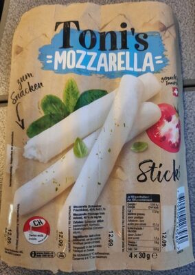 Toni's mozzarella sticks front packaging
