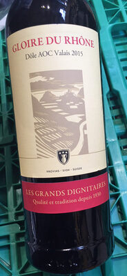 Provins Gloire Du Rhône Dôle AOC Valais 2015 front packaging