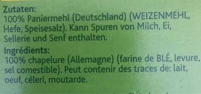 Chapelure Blonde ingredients label