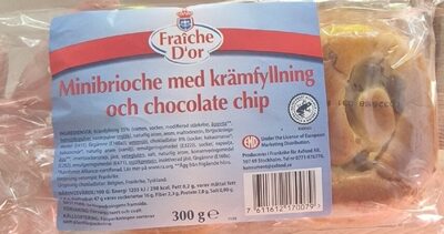 Minibrioche med krämfyllning och chocolate chip