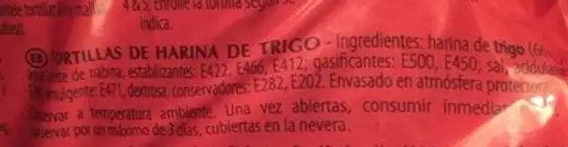8 tortillas ingredients label