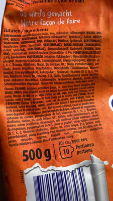 Crisp Müsli ingredients label