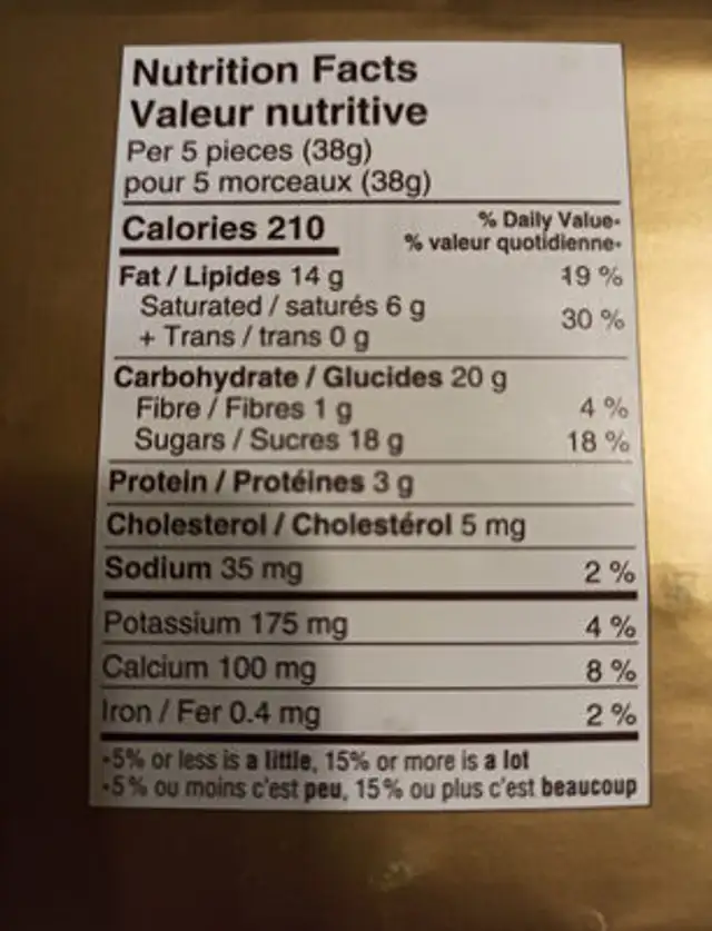 Lindt swiss classic ingredients label
