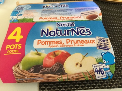 NESTLÉ NATURNES Purée bébé Pommes Pruneaux -4x130g -Dès 4/6 mois