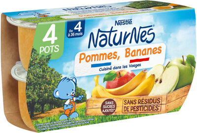 NESTLÉ NATURNES Purée bébé Pommes Bananes -4x130g -Dès 4/6 mois