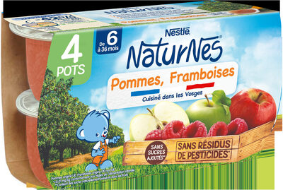 NESTLÉ NATURNES Purée bébé Pommes Framboises -4x130g -Dès 6 mois