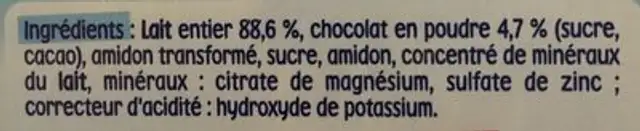 Pack 8X100G P'tit Gourmand Chocolat ingredients label
