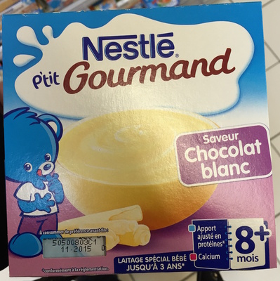 P'tit Gourmand saveur Chocolat blanc front packaging