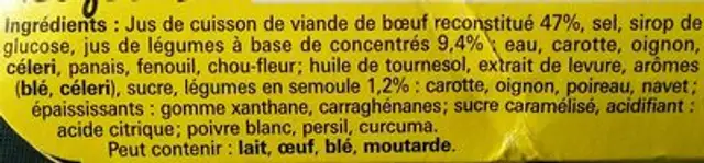 Coeur De Bouillon Au Boeuf Et Légumes Maggi, 6 Coupelles, 144G, ingredients label
