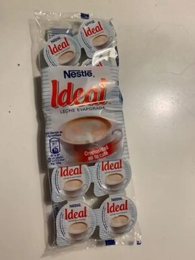 Leche evaporada individuales ingredients label
