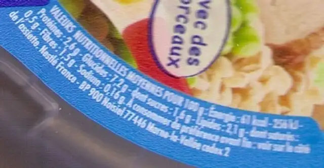 NaturNes Jardinière de légumes, Veau et tendre blé nutrition facts table