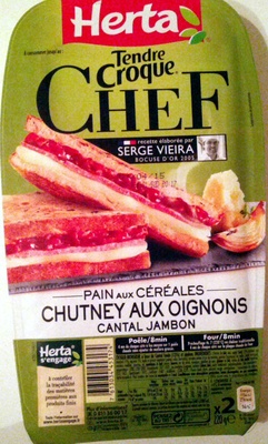 Tendre Croque Chef - Pain aux céréales hutney aux oignons cantal jambon