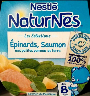 NESTLE NATURNES Les Sélections Epinard,Saumon, petites pdt-2x200g-Dès 8 mois front packaging