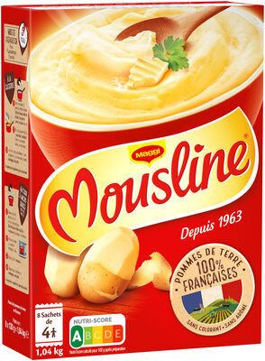 MOUSLINE Purée Nature, 8 sachets pour 4 personnes (8x130g)