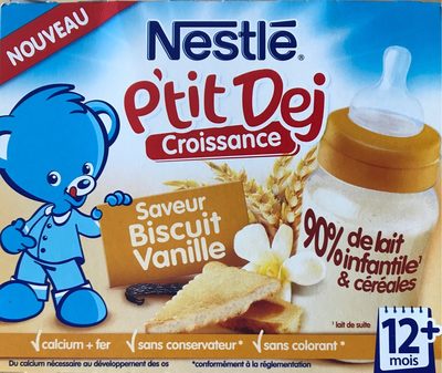 Brique Lait & Céréales Biscuit Vanille P'tit Dej Nestlé 2 x 250ML +