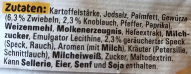 Hack-Lauch Pfanne mit Nudeln ingredients label
