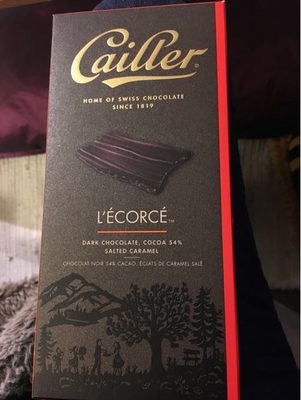 L'écorcé - Chocolat noir éclats de caramel salé front packaging