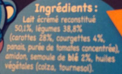 NESTLE P'TIT SOUPER Carottes Courgettes Semoule -2 x 200g - Dès 6 mois ingredients label