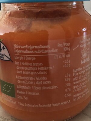 Natur Nes Bio nutrition facts table