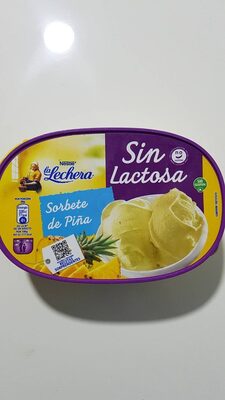 Sorbete de piña sin lactosa front packaging