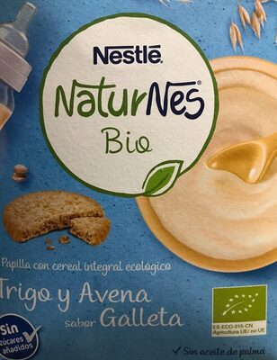 Naturnes Bio papilla de trigo, avena con sabor a vainilla ecológica