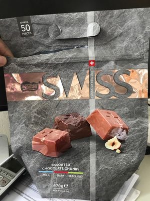 Assorted chocolate chunk front packaging