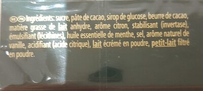 after eight mint lemon ingredients label