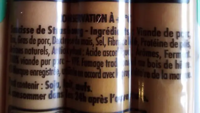 KNACKI Pur porc conservation sans nitrite ingredients label