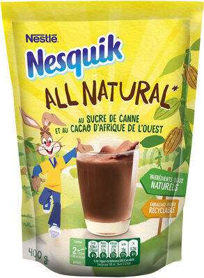 NESQUIK Instant Cocoa ALL NATURAL SUCRE CANNE 400g front packaging