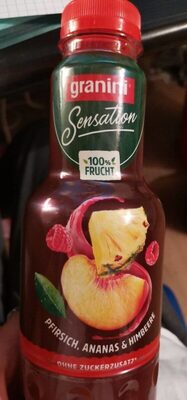 Granini sensation pêche ananas framboise front packaging
