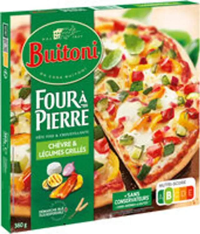 BUITONI FOUR A PIERRE Pizza surgelée Chèvre & Légumes 360g