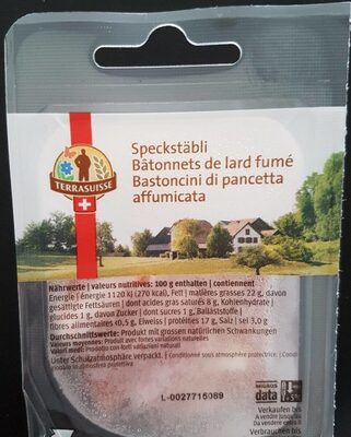 Bâtonnets de lard fumé