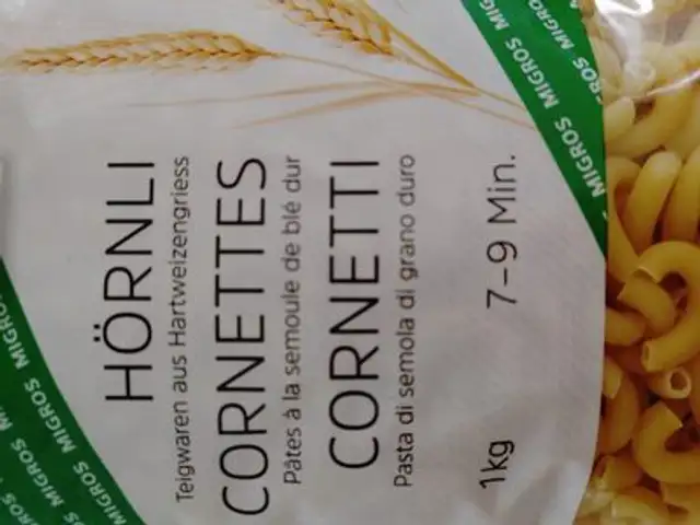 Hörnli ingredients label