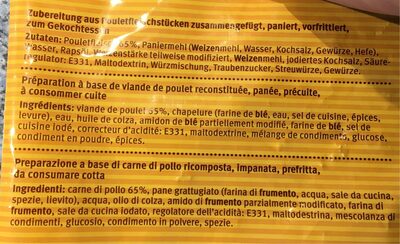 Don Pollo Chicken Crispy ingredients label