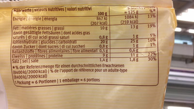 Chicken Nuggets poulet en pâte nutrition facts table